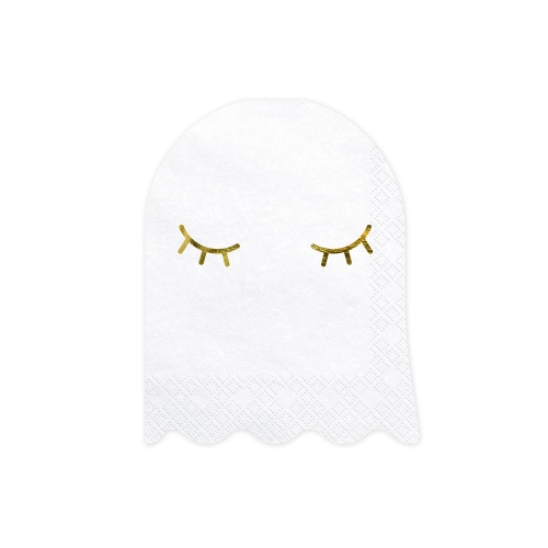 Papír szalvéták Szellem, fehér arany mintával, 11x14 cm, 20 db